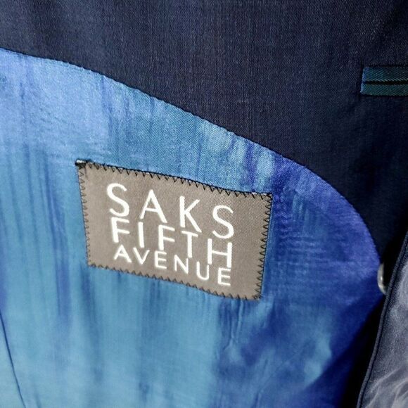 DAMAGED Arnold Brant Marzotto Wool 3‎ Button Blazer 48L Blue - Picture 13 of 15